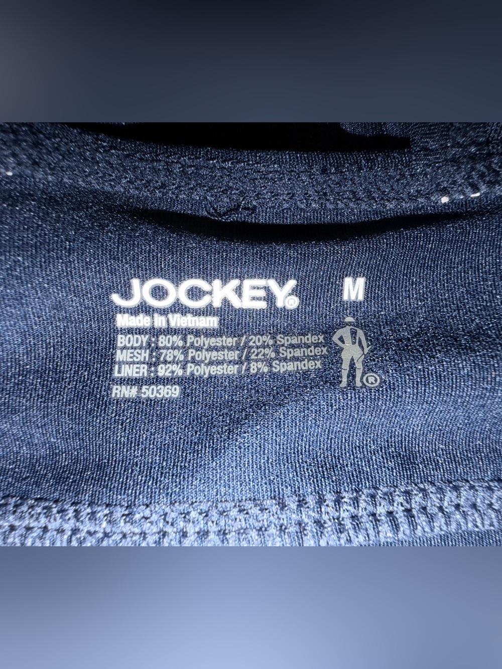 Jockey High Impact Sports Bra w/Mesh Back, Zip Front in Navy - Picture 7 of 10